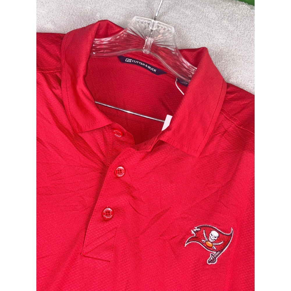 Cutter & Buck Tampa Bay Buccaneers Men's Medium Red Polo Shirt Golf‎ Fan Apparel